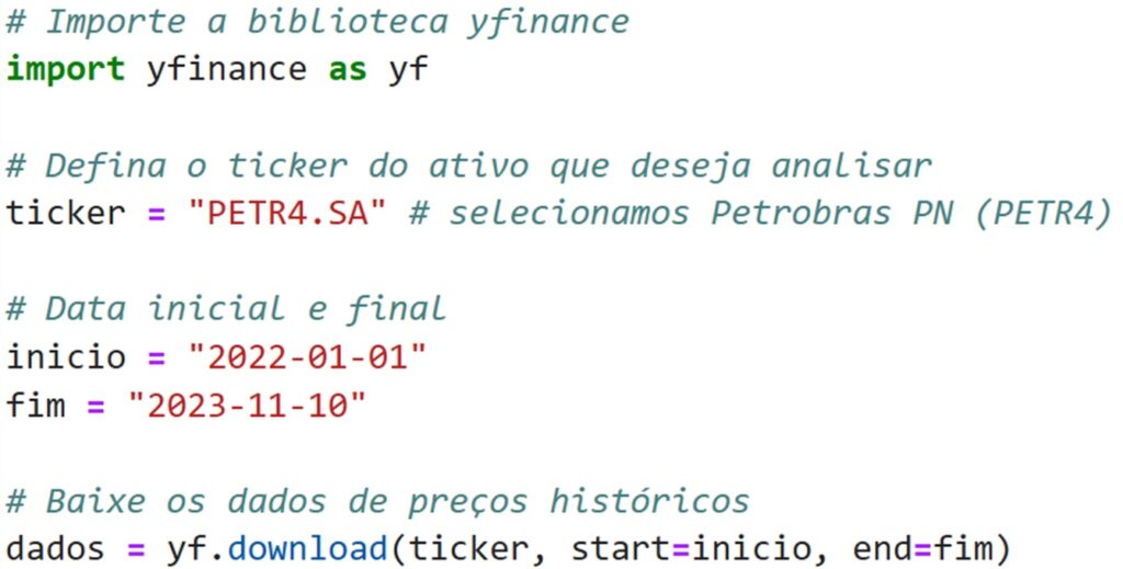 Obter cotações de ações usando Python