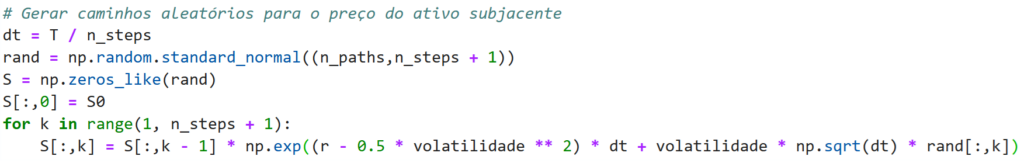 Caminhos aleatórios em python